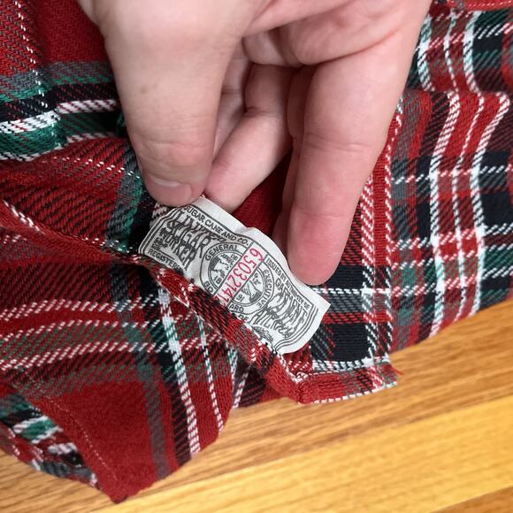 Sugar Cane Japan Button Down Flannel Shirt Red Soft Twill Check Plaid Sz Large - Picture 9 of 12